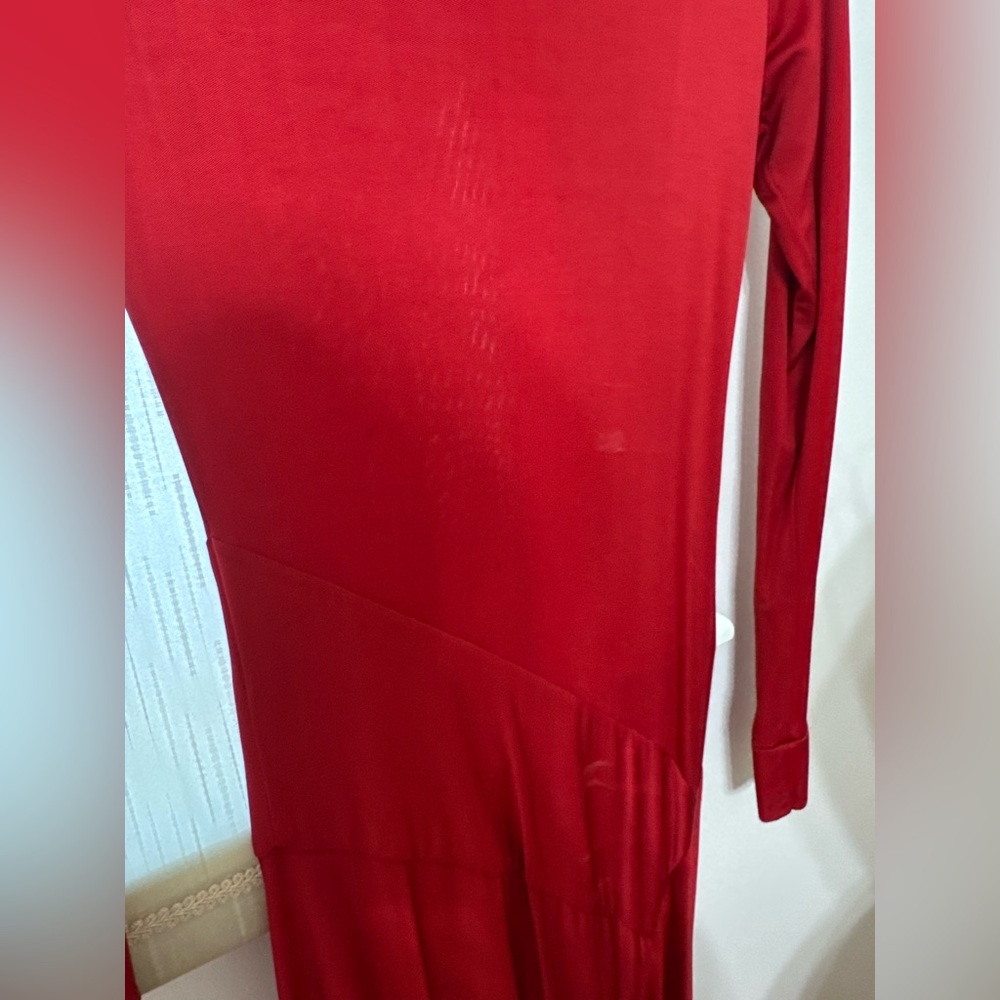 Michael Lo Sordo Vibrant Red Long Sleeve Dress - Picture 5 of 5